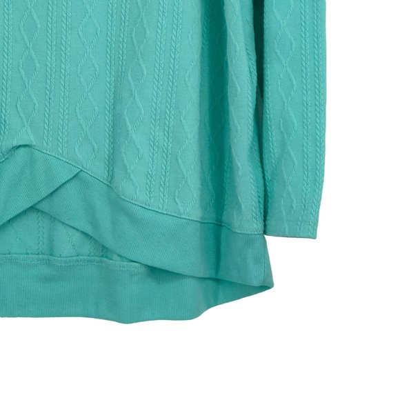 *Women’s French Laundry Turquoise Polyester/Spandex Textured V-Neck Sweater - Picture 8 of 11